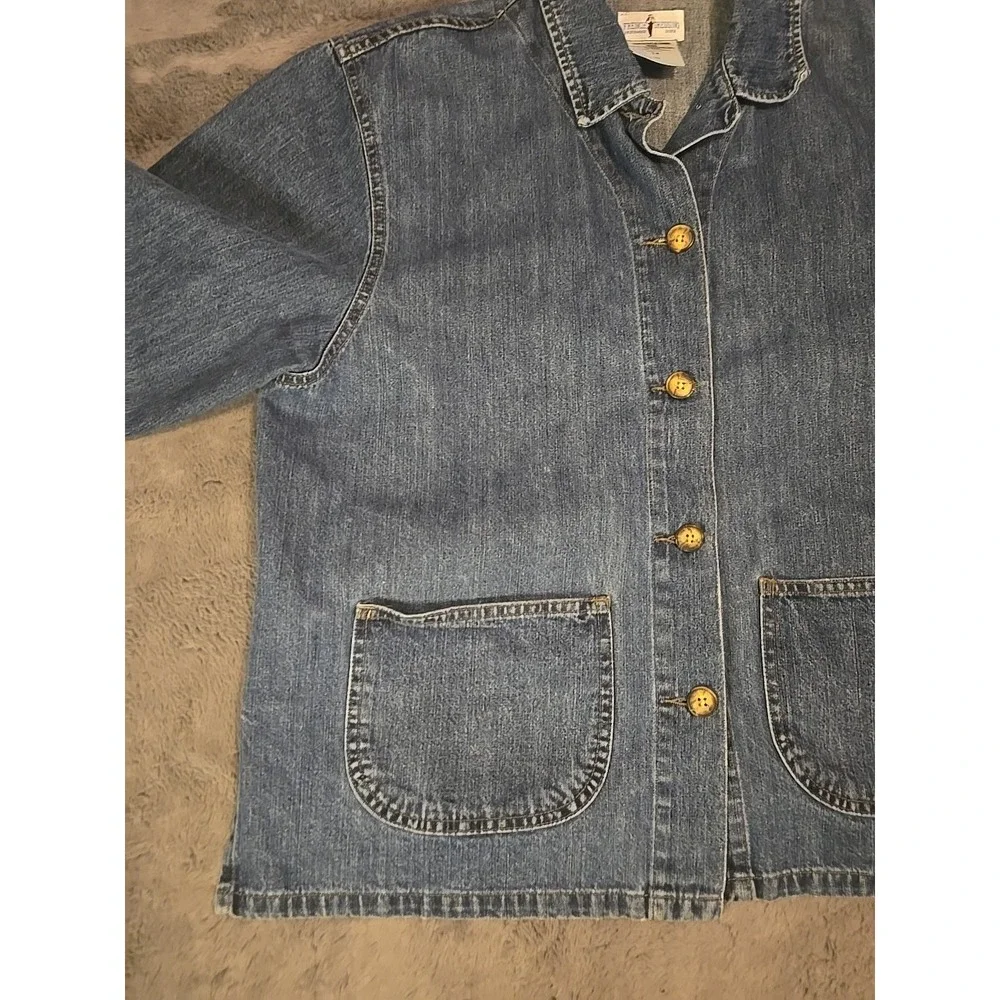 Vtg French Dressing FDJ Denim Jacket Womens 14 Paris Keystone Made In Canada 90s
